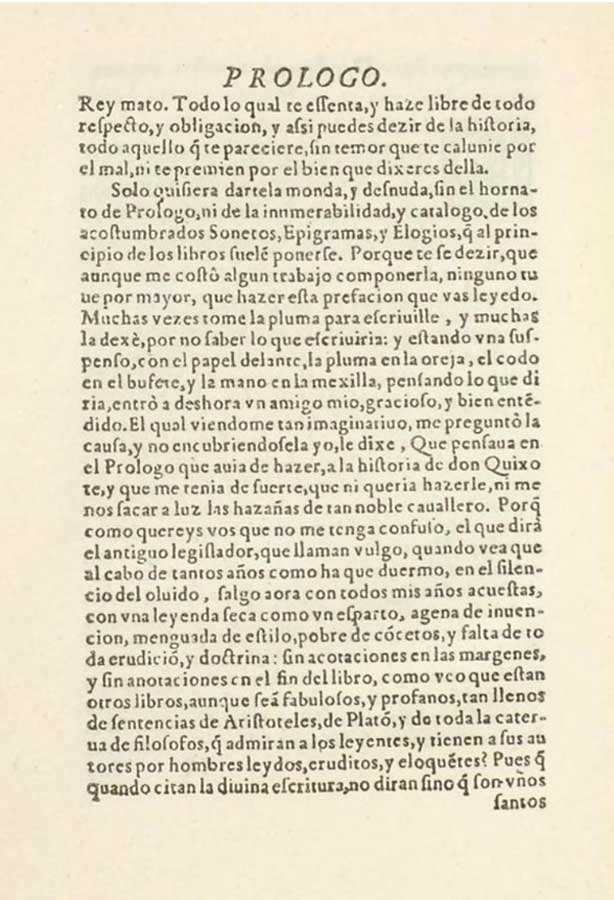 Miguel de Cervantes: Prólogo a Don Quijote